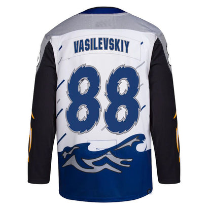 TB.Lightning #88 Andrei Vasilevskiy Reverse Retro 2.0 Authentic Player Jersey White Stitched American Hockey Jersey UNEC