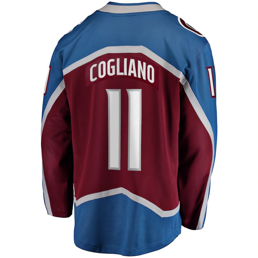 C.Avalanche #11 Andrew Cogliano Fanatics Branded Home Breakaway Jersey Burgundy Stitched American Hockey Jersey UNEC