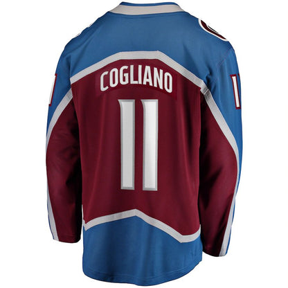 C.Avalanche #11 Andrew Cogliano Fanatics Branded Home Breakaway Jersey Burgundy Stitched American Hockey Jersey UNEC