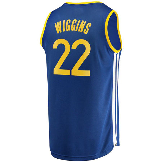 G.State Warriors #22 Andrew Wiggins Fanatics Branded 2020-21 Fast Break Replica Jersey Icon Edition Royal Stitched American Basketball Jersey UNEC