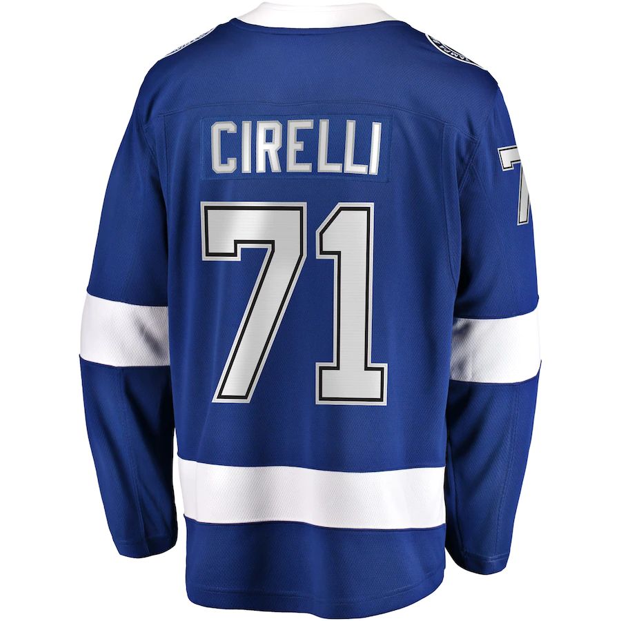 TB.Lightning #71 Anthony Cirelli Fanatics Branded Home Breakaway Player Jersey Blue Stitched American Hockey Jersey UNEC