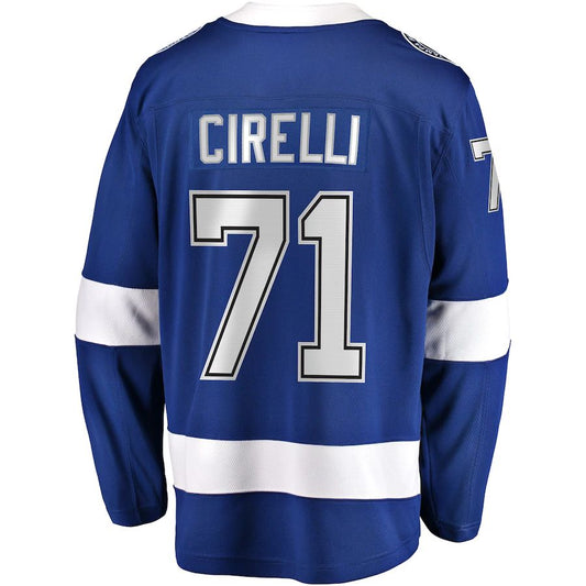 TB.Lightning #71 Anthony Cirelli Fanatics Branded Home Breakaway Player Jersey Blue Stitched American Hockey Jersey UNEC