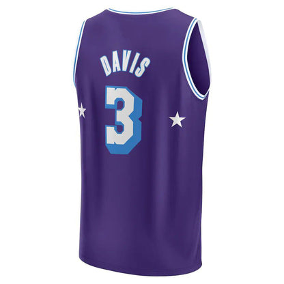 LA.Lakers #3 Anthony Davis Fanatics Branded 2021-22 Fast Break Replica Jersey City Edition Purple Stitched American Basketball Jersey UNEC