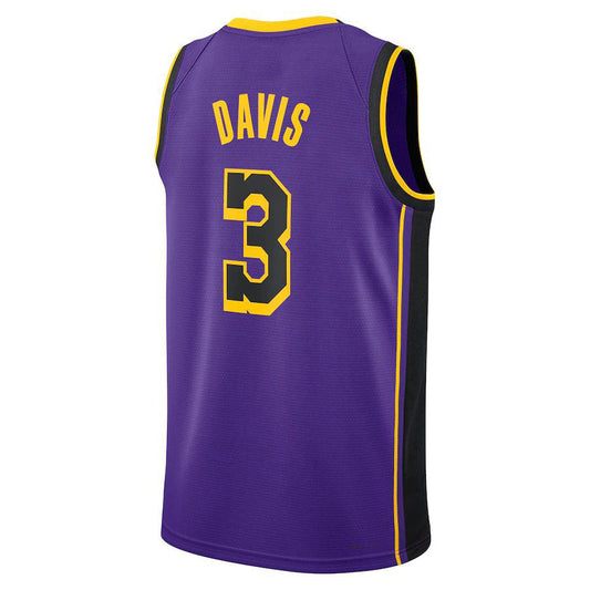 LA.Lakers #3 Anthony Davis Jordan Brand 2022-23 Statement Edition Swingman Jersey Purple Stitched American Basketball Jersey UNEC