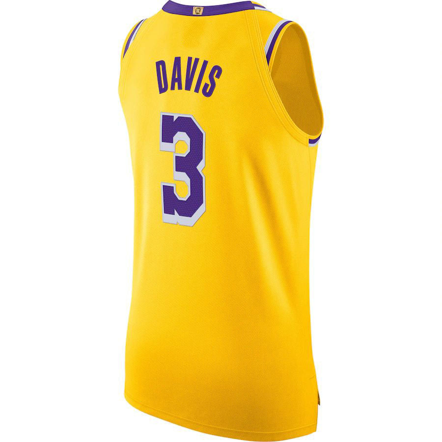 LA.Lakers #3 Anthony Davis 2020-21 Authentic Jersey  Gold Stitched American Basketball Jersey UNEC