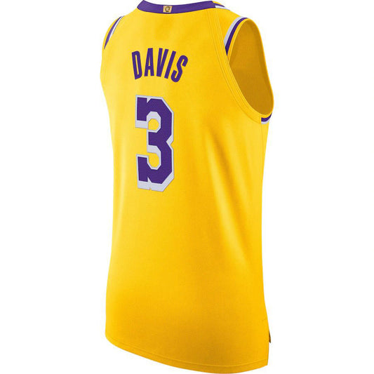 LA.Lakers #3 Anthony Davis 2020-21 Authentic Jersey  Gold Stitched American Basketball Jersey UNEC