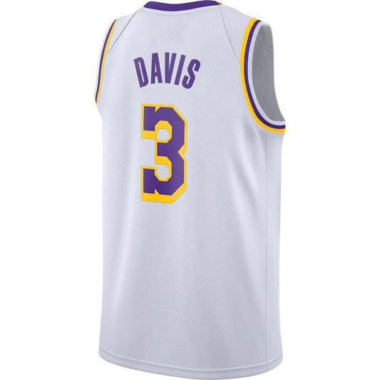 LA.Lakers #3 Anthony Davis 2020-21 Swingman Jersey Association Edition White Stitched American Basketball Jersey UNEC