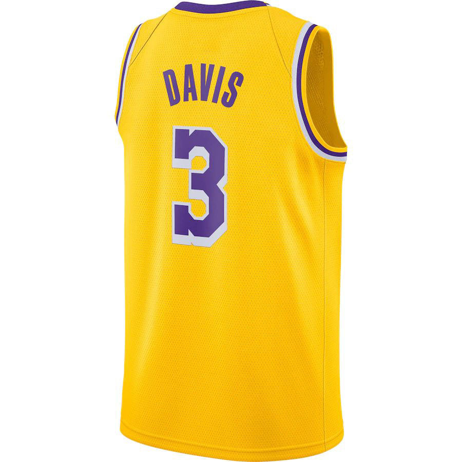 LA.Lakers #3 Anthony Davis 2020-21 Swingman Jersey  Gold Stitched American Basketball Jersey UNEC
