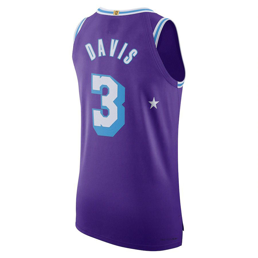 LA.Lakers #3 Anthony Davis 2021-22 Authentic Player Jersey City Edition Purple Stitched American Basketball Jersey UNEC
