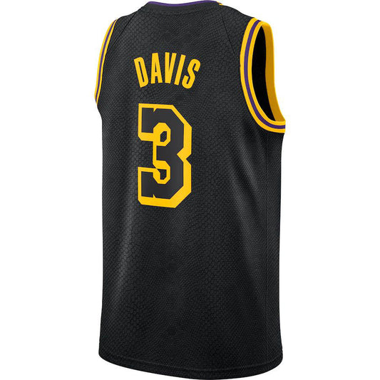 LA.Lakers #3 Anthony Davis City Edition Swingman Jersey Black Stitched American Basketball Jersey UNEC