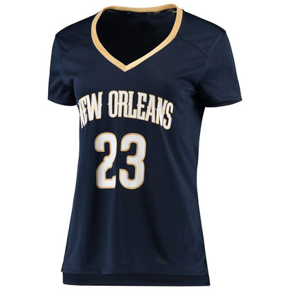 NO.Pelicans #23 Anthony Davis Fanatics Branded Women's Fast Break Replica Jersey Icon Edition Navy Stitched American Basketball Jersey UNEC
