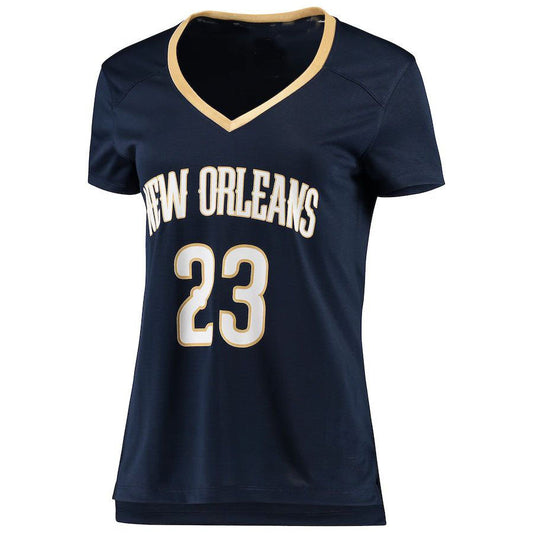 NO.Pelicans #23 Anthony Davis Fanatics Branded Women's Fast Break Replica Jersey Icon Edition Navy Stitched American Basketball Jersey UNEC