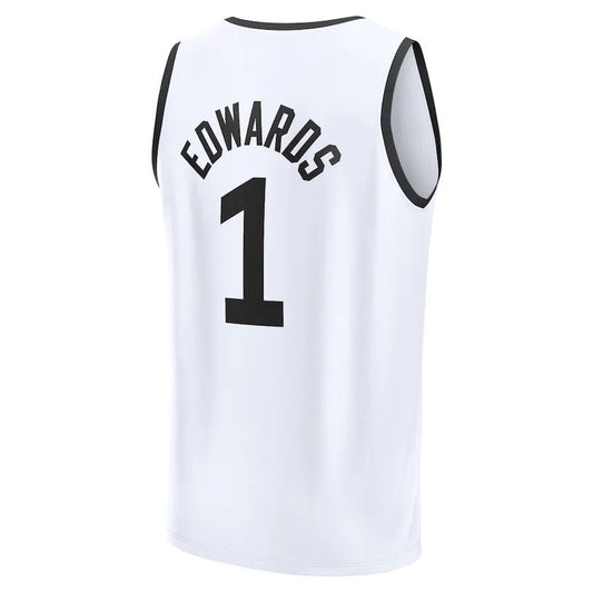 M.Timberwolves #1 Anthony Edwards Fanatics Branded 2022-23 Fastbreak Jersey City Edition White Stitched American Basketball Jersey UNEC
