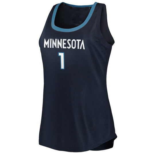 M.Timberwolves #1 Anthony Edwards Fanatics Branded Women's 2021-22 Fast Break Tank Jersey Icon Edition Navy Stitched American Basketball Jersey UNEC