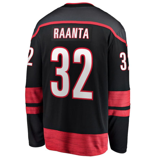 C.Hurricanes #32 Antti Raanta Fanatics Branded Home Breakaway Player Jersey Black Stitched American Hockey Jersey UNEC