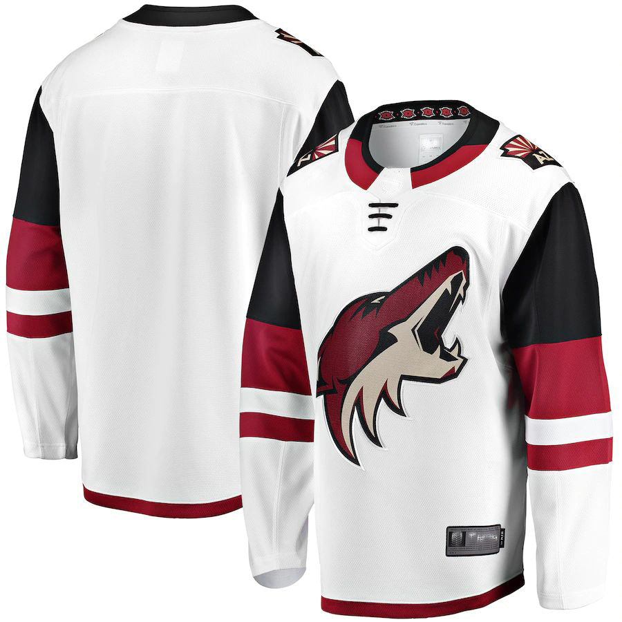 A.Coyotes Fanatics Branded Breakaway Away Jersey White Stitched American Hockey Jersey UNEC
