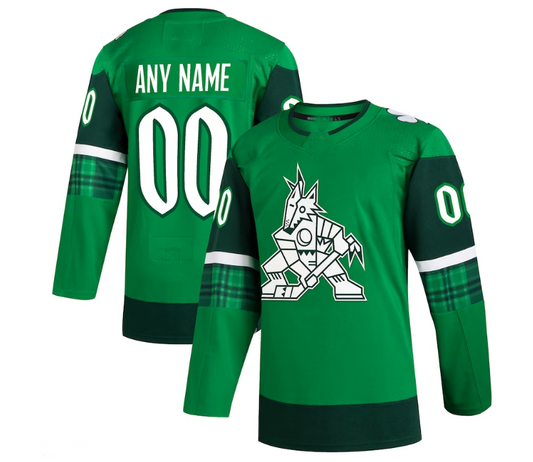 Custom A.Coyotes 2023 St. Patrick's Day Primegreen Authentic Jersey - Kelly Green Stitched American Hockey Jersey UNEC