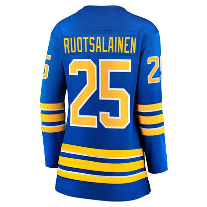 B.Sabres #25 Arttu Ruotsalainen Fanatics Branded Home Breakaway Player Jersey Royal Stitched American Hockey Jersey UNEC
