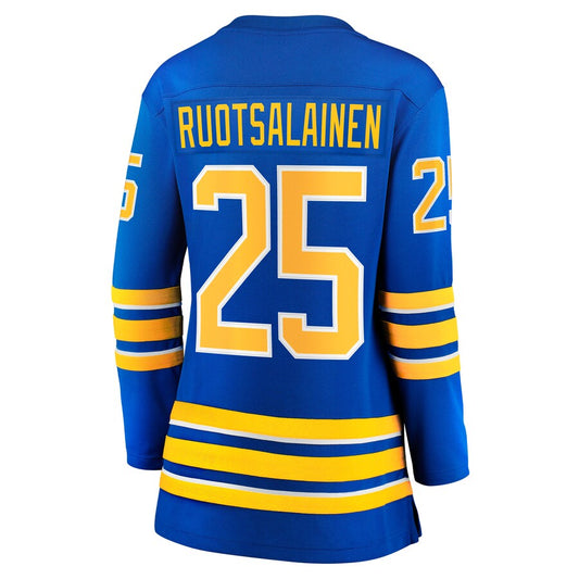 B.Sabres #25 Arttu Ruotsalainen Fanatics Branded Home Breakaway Player Jersey Royal Stitched American Hockey Jersey UNEC