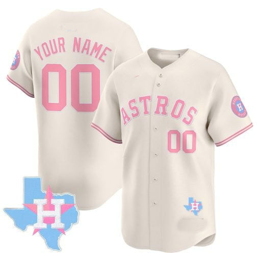 Custom Houston Astros Bubblegum Blue Vapor Premier Limited ¨C All Stitched Baseball Jersey