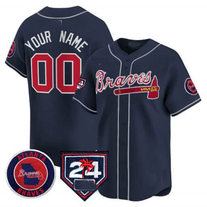 Custom Atlanta Braves 2024 Spring Training Patch Vapor Premier Limited ¨C All Stitched Baseball Jersey