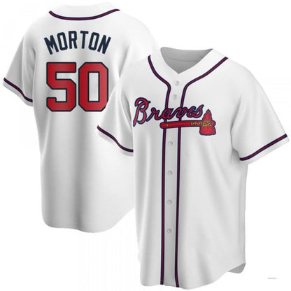 Atlanta Braves #50 Charlie Morton White Home Jersey Stitches Baseball Jerseys