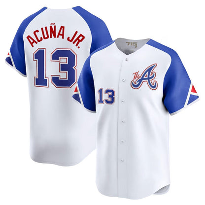 Atlanta Braves #13 Ronald Acu?a Jr. City Connect Limited Jersey - White Baseball Jerseys