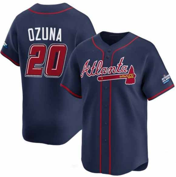Atlanta Braves #20 Marcell Ozuna Navy 2025 Speedway Classic Alternate Limited Stitched Baseball Jersey