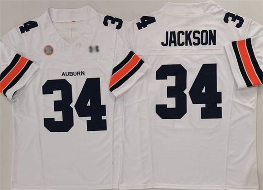 A.Tigers #34 Bo Jackson White 2024 F.U.S.E. Limited Stitched American College Jerseys