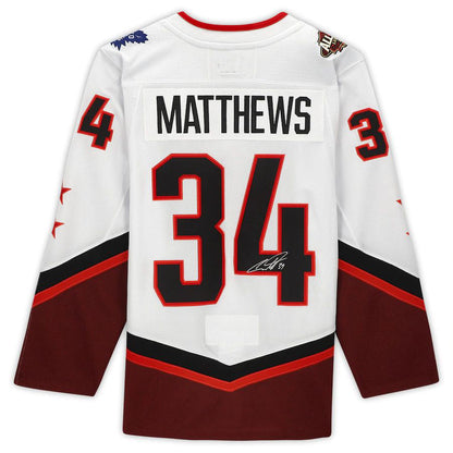 T.Maple Leafs #34 Auston Matthews Fanatics Authentic Autographed 2022 All-Star Game White Stitched American Hockey Jersey UNEC