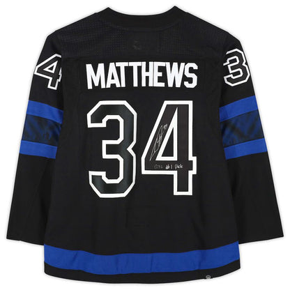 T.Maple Leafs #34 Auston Matthews Fanatics Authentic Autographed Alternate with 2016 #1 Pick Inscription  Black Stitched American Hockey Jersey UNEC