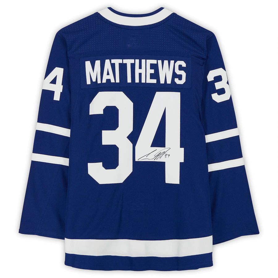 T.Maple Leafs #34 Auston Matthews Fanatics Authentic Autographed Alternate Captain Blue Stitched American Hockey Jersey UNEC