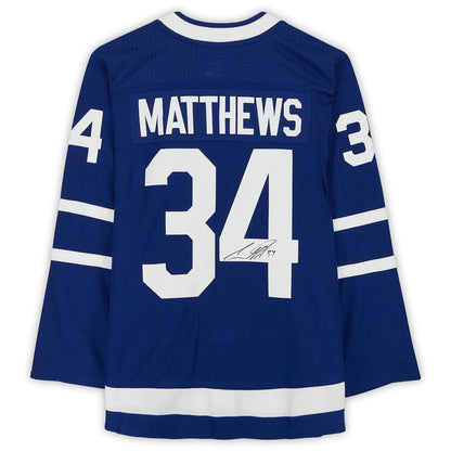 T.Maple Leafs #34 Auston Matthews Fanatics Authentic Autographed Alternate Captain Blue Stitched American Hockey Jersey UNEC