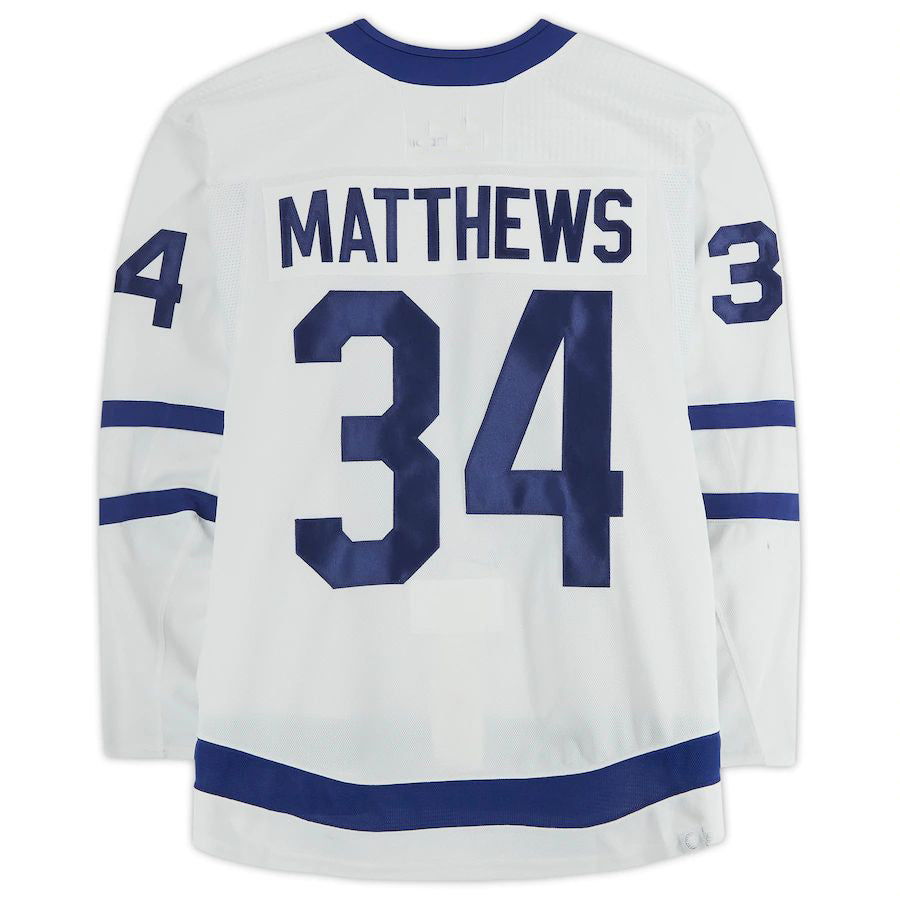 T.Maple Leafs #34 Auston Matthews Fanatics Authentic Game-Used White Jersey from the 2021-22 Season Stitched American Hockey Jersey UNEC