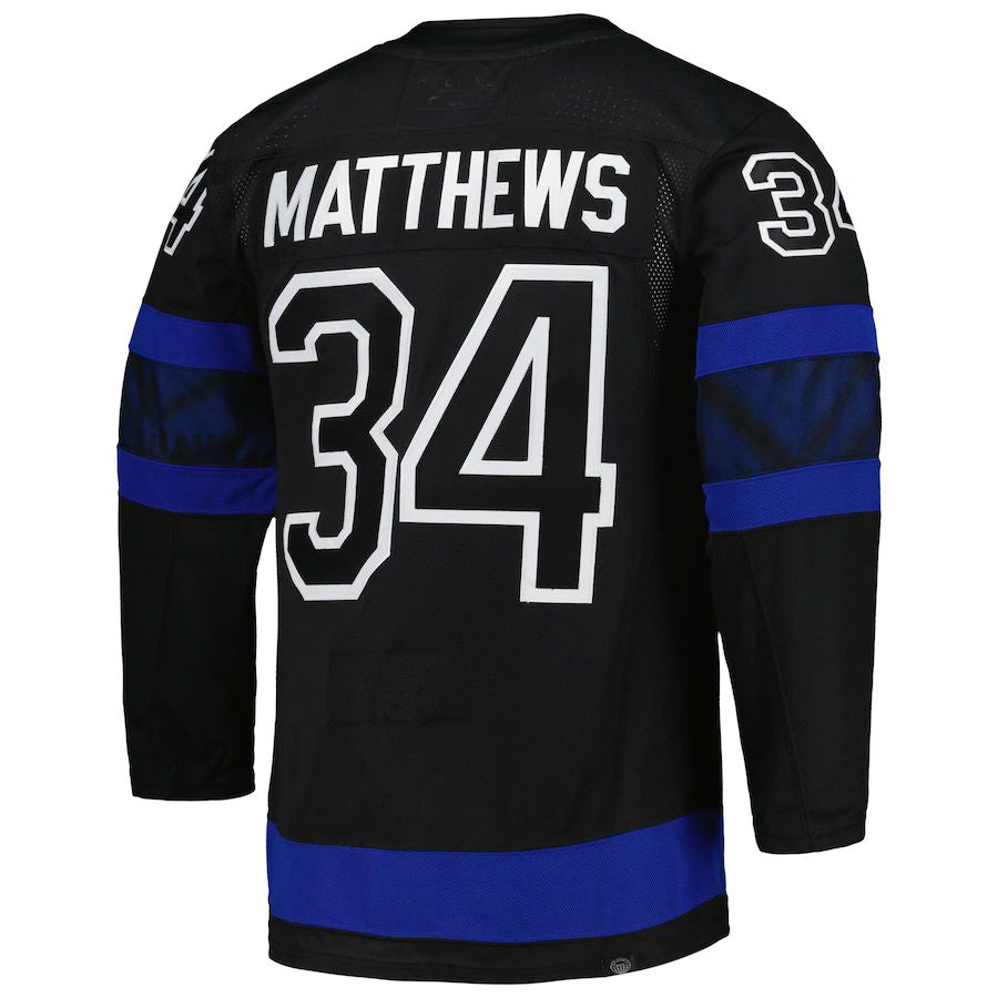 T.Maple Leafs #34 Auston Matthews Primegreen Authentic Pro Alternate Player Jersey Black Stitched American Hockey Jersey UNEC