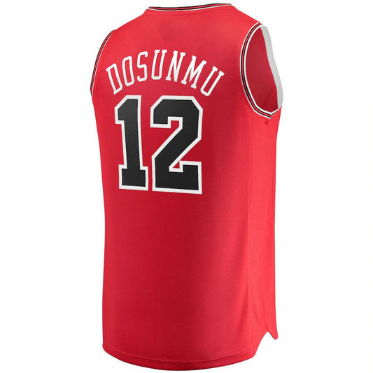 C.Bulls #12 Ayo Dosunmu Fanatics Branded 2021-22 Fast Break Replica Jersey Icon Edition Red Stitched American Basketball Jersey UNEC