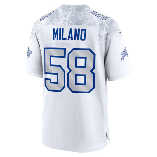 B.Bills #58 Matt Milano 2025 Rivalries Collection Game Jersey-CustomName - White Football Stitched American Jersey-CustomName