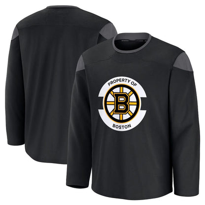 B.Bruins Fanatics Team Practice Jersey - Black Stitched American Hockey Jersey