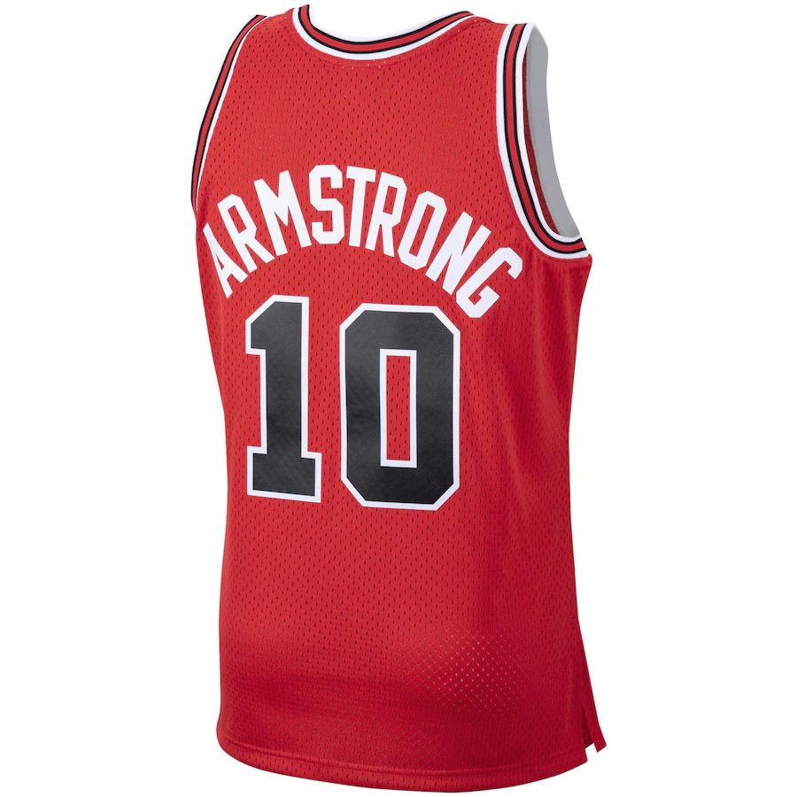 C.Bulls #10 B.J. Armstrong Mitchell & Ness 1990-91 Hardwood Classics Swingman Jersey Scarlet Stitched American Basketball Jersey UNEC