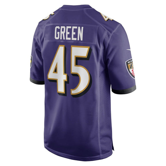 B.Ravens #45 Mike Green Purple Team Game Stitched American Football Jerseys UNEC