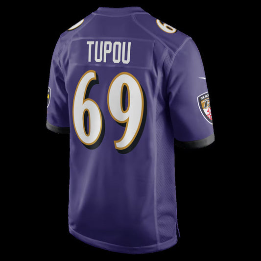 B.Ravens #69 Josh Tupou Purple Team Game Stitched American Football Jerseys UNEC