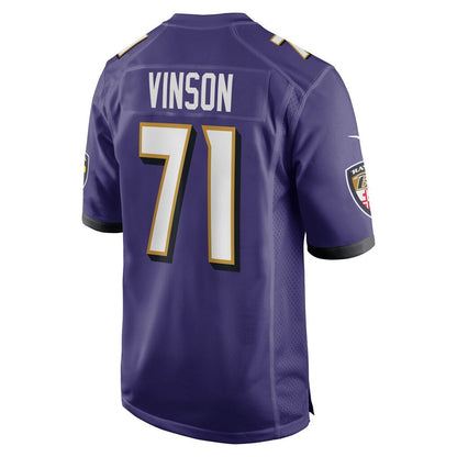 B.Ravens #71 Carson Vinson Purple Team Game Stitched American Football Jerseys UNEC