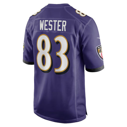 B.Ravens #83 LaJohntay Wester Purple Team Game Stitched American Football Jerseys UNEC
