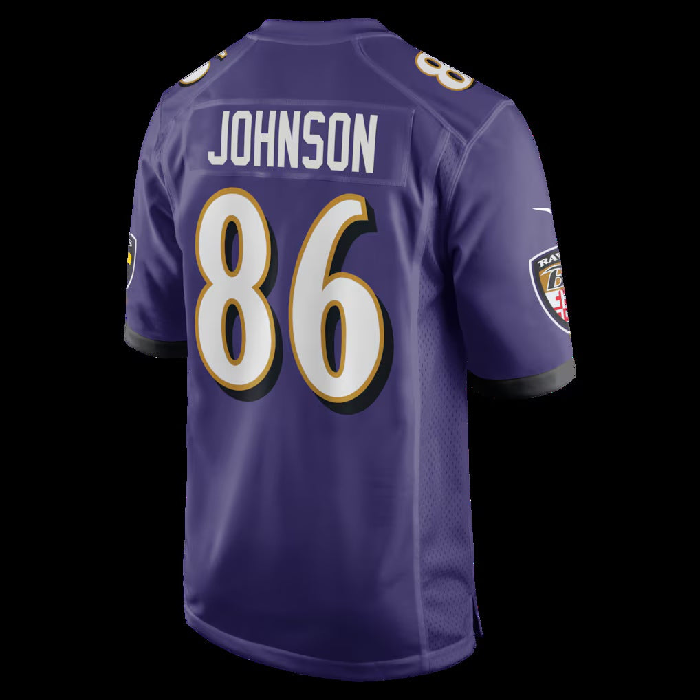 B.Ravens #86 Cornelius Johnson Purple Team Game Stitched American Football Jerseys UNEC