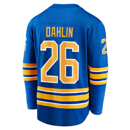 B.Sabres #26 Rasmus Dahlin Fanatics Home Breakaway Jersey - Royal Stitched American Hockey Jersey UNEC