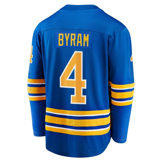 B.Sabres #4 Bowen Byram Fanatics Home Breakaway Jersey - Royal Stitched American Hockey Jersey UNEC