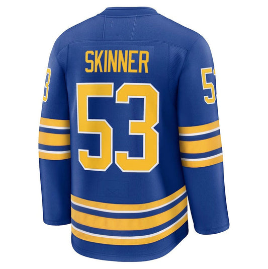 B.Sabres #53 Jeff Skinner Fanatics Home Premium Jersey - Royal Stitched American Hockey Jersey UNEC