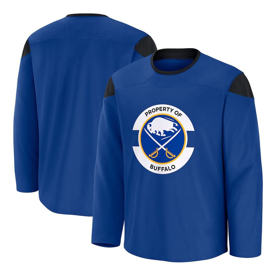 B.Sabres Fanatics Home Practice Jersey - Royal Stitched American Hockey Jersey UNEC