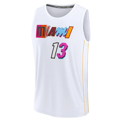 M.Heat #13 Bam Adebayo Fanatics Branded 2022-23 Fastbreak Jersey City Edition White Stitched American Basketball Jersey UNEC