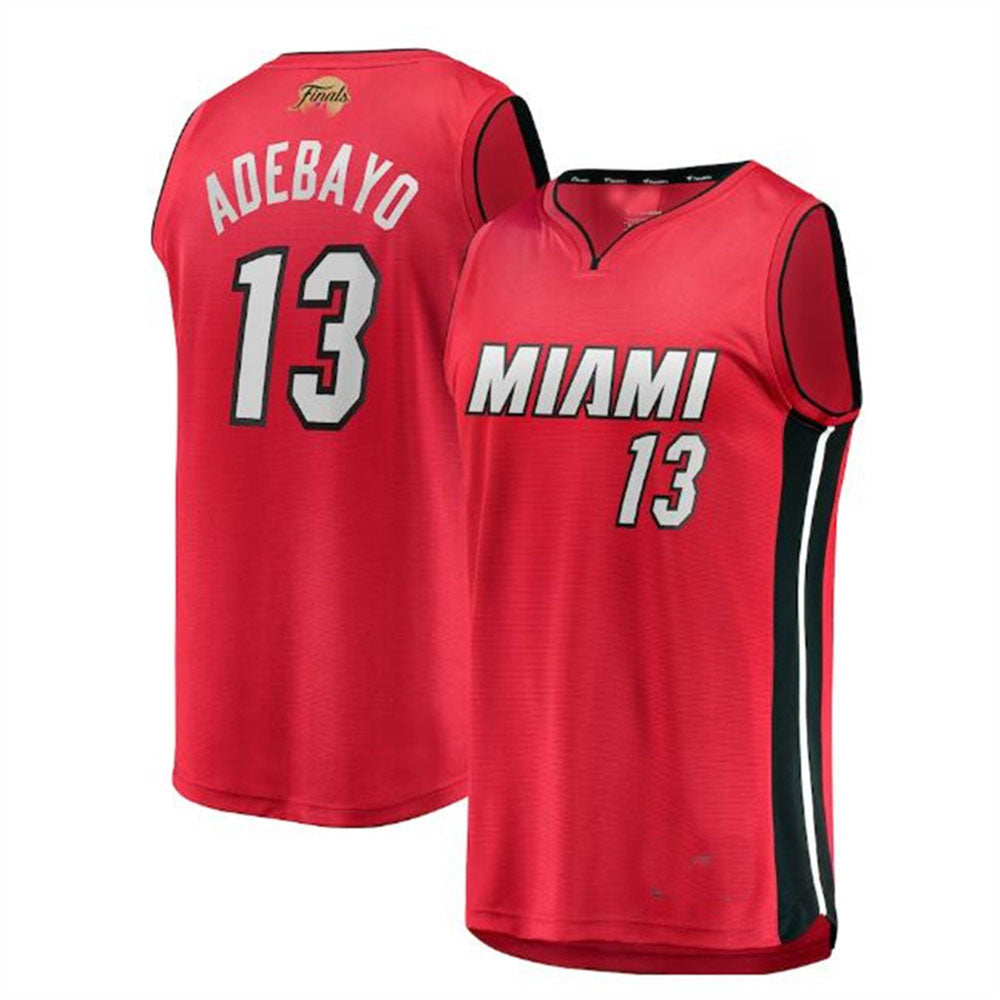 M.Heat #13 Bam Adebayo Fanatics Branded 2023 Finals Fast Break Player Jersey - Statement Edition - Red Stitched American Basketball Jersey UNEC